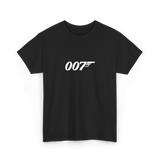 Spy Bond 007 Style T Shirt Black Graphic Tee Secret Agent Inspired Streetwear Minimal Typography Unisex Cotton Tshirt