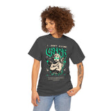 I Don’t Care True Freedom Angel Unisex Heavy Cotton Tee Gothic Cherub Graphic Bold Motivational Streetwear Aesthetic Statement T Shirt