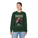 Heavens Hallucinations Crewneck Comfortable Unisex Heavy Blend Sweatshirt Artistic Streetwear Bold Floral Graphic Design for Self Expression Perfect Gift for Friends Birthdays Cozy Days