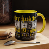 Hustler Original Money Maker Accent Coffee Mug 11oz 15oz Streetwear Bold Dollar Bill Graphic Motivational Entrepreneur Ceramic Cup