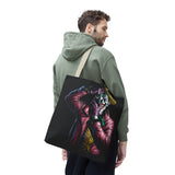 Snapshot of Madness Art Eco Tote Bag Dark Comic Neon Design Premium Canvas Reusable Shopping Bag Streetwear Lifestyle Accessory for Creative Thinkers Artists and Urban Dreamers