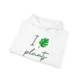 I Love Plants Hoodie Unisex Heavy Blend Sweatshirt Eco Friendly Botanical Leaf Design Gardening Nature Lover Sustainable Green Living Gift Pullover