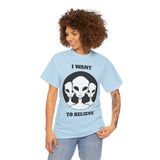 I Want To Believe Alien Unisex T Shirt Vintage UFO Graphic Tee Extraterrestrial Space Themed Sci Fi Paranormal Conspiracy Inspired Streetwear Top