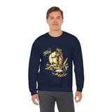Lunar Legacy Astronaut Art Unisex Heavy Blend Crewneck Sweatshirt Bold Space Exploration Graphic Streetwear Pullover Premium Cosmic Design Soft Fleece Warm Comfortable Everyday Wear Perfect Gift for...
