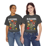 Blossoms Floral Graphic Unisex Heavy Cotton Tee Comfortable Streetwear Timeless Charm Motivational Nature Inspired T Shirt Perfect Gift for Garden Lovers Friends Birthdays Casual Everyday Wear