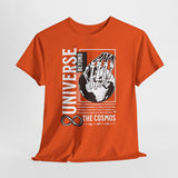 Universe Beyond The Cosmos Unisex Heavy Cotton Tee Graphic Black T Shirt Skeleton Hand Space Infinity Streetwear Futuristic Sci Fi Artistic Fashion Outfit