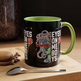 Eyes On Me Boys Medusa Accent Coffee Mug 11oz 15oz Mythological Streetwear Bold Empowerment Design Perfect Gift for Coffee Lovers Friends Birthdays Daily Motivation