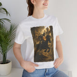 Medieval Knight On Horseback Fantasy Art Unisex Heavy Cotton Tee Epic Warrior Adventure Graphic Shirt Heroic Battle Scene Streetwear Bold Artistic Design