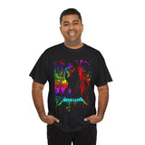 Reaper Of Neon Flames Unisex Heavy Cotton Tee Dark Energy Skull Design Powerful Streetwear Statement For Bold Rebels And Night Warriors