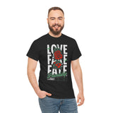 Love Fake Friendship Rose Graphic Unisex Heavy Cotton Tee Bold Statement Streetwear T Shirt Empowering Artistic Floral Design for Self Expression Perfect Gift for Friends Birthdays Parties Casual Wear