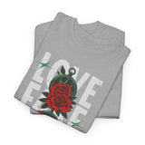 Love Fake Friendship Rose Graphic Unisex Heavy Cotton Tee Bold Statement Streetwear T Shirt Empowering Artistic Floral Design for Self Expression Perfect Gift for Friends Birthdays Parties Casual Wear