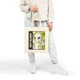 Not Alone Alien Tote Bag Sci Fi Extraterrestrial UFO Design Canvas Bag Space Lover Reusable Eco Friendly Durable Shopping Travel Lifestyle Tote Cotton Canvas Tote Bag