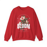 Bloom Stronger Floral Graphic Crewneck Comfortable Unisex Sweatshirt Motivational Streetwear Inspirational Empowerment Design for Self Growth Resilience Perfect Gift for Friends Birthdays Cozy Days Casual Wear