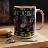 The Charmer Butterfly Accent Coffee Mug 11oz 15oz Black Two Tone Ceramic Cup Aesthetic Iridescent Butterfly Design Gift for Coffee Lovers