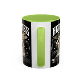 Hermes Accent Coffee Mug 11oz 15oz Black Ceramic Mythology Cup with Greek God Winged Statue Design for History Lovers and Art Enthusiasts