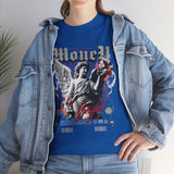Money Bright Unisex Heavy Cotton Tee Angel Statue Graphic Gothic Streetwear Red Neon Aesthetic Artistic Fashion Statement T Shirt