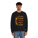 Ho’oponopono Sunflower Crewneck Unisex Sweatshirt Heavy Blend Pullover Healing Affirmation Spiritual Gratitude Mindfulness Positive Energy Apparel