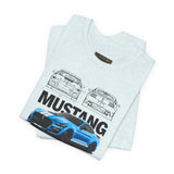 Blue Apex Muscle Coupe Blueprint Art Unisex Heavy Cotton Tee Powerful Street Machine Graphic Shirt for Car Lovers and Collectors