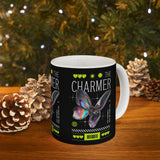 The Charmer Ceramic Mug Futuristic Butterfly Neon Cyber Aesthetic Graphic Coffee Tea Cup Artistic Streetwear Inspired Gift