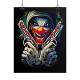 Fearless Grin Street Clown Poster Bold Urban Wall Art Design Neon Chaos Energy Artwork For Creative Minds Gamers And Street Culture Lovers