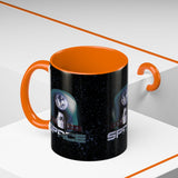 Space Galaxy Accent Coffee Mug 11oz 15oz Astronaut Spacecraft Earth Black Two Tone Ceramic Cup Gift for Space Lovers