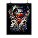 Fearless Grin Street Clown Poster Bold Urban Wall Art Design Neon Chaos Energy Artwork For Creative Minds Gamers And Street Culture Lovers