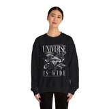 Universe Is Wide Unisex Heavy Blend Crewneck Sweatshirt Cosmic Galaxy Butterfly Space Aesthetic Graphic Pullover