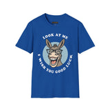Laughing Donkey Fun Cartoon Unisex Heavy Cotton Tee Bold Humor Streetwear Trendy Graphic Shirt Perfect Gift for Friends Birthdays Casual Wear