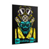 Toxic Genius Neon Gas Mask Skull Matte Vertical Poster Bold Cyberpunk Wall Art For Gamers Artists And Rebels Futuristic Science Aesthetic Room Decor Symbol Of Creativity And Power