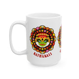 Ceramic Kathakali Mug Kerala Traditional Dance Art Coffee Cup Indian Culture Onam Festival Malayalam Heritage Ethnic Graphic Souvenir Gift