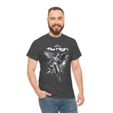Fly High Angel Design Unisex Heavy Cotton Tee Streetwear Graphic T Shirt Spiritual Guardian Winged Warrior Style