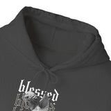 Blessed Angel Statue Graphic Unisex Heavy Blend Hooded Sweatshirt Gothic Streetwear Aesthetic Spiritual Bold Artistic Fashion Hoodie