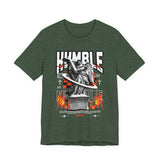 Unisex Jersey Short Sleeve Tee Humble Angel Statue Graphic Streetwear Fire Print T Shirt Bold Motivational Urban Fashion Outfit