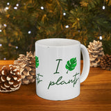 I Love Plants Ceramic Mug Coffee Cup Botanical Leaf Design Gardening Nature Lover Eco Friendly Sustainable Plant Parent Gift For Gardeners And Green Living