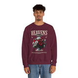 Heavens Hallucinations Crewneck Comfortable Unisex Heavy Blend Sweatshirt Artistic Streetwear Bold Floral Graphic Design for Self Expression Perfect Gift for Friends Birthdays Cozy Days