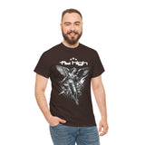 Fly High Angel Design Unisex Heavy Cotton Tee Streetwear Graphic T Shirt Spiritual Guardian Winged Warrior Style