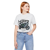 Kawasaki Ninja H2R Inspired Hyperbike Graphic Unisex Heavy Cotton Tee Streetwear Racing Style Motorcycle Art Shirt for Speed Lovers and Track Enthusiasts