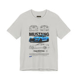 Blue Apex Muscle Coupe Blueprint Art Unisex Heavy Cotton Tee Powerful Street Machine Graphic Shirt for Car Lovers and Collectors