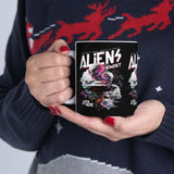 Aliens Exist UFO Ceramic Coffee Mug Sci Fi Extraterrestrial Alien Glitch Graphic Cup