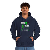 Final Stage Unisex Heavy Blend Hooded Sweatshirt Graphic Hoodie Black Skull Neon Green Streetwear Futuristic Cyberpunk Bold Artistic Fashion Outfit