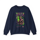 Ruler of the Sea Poseidon Unisex Heavy Blend Crewneck Sweatshirt Greek Mythology Statue Graphic Gothic Streetwear Bold Artistic Pullover