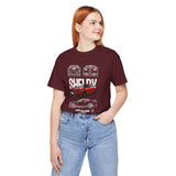 Shelby Red High Performance Muscle Coupe Blueprint Unisex Heavy Cotton Tee Retro Car Art Streetwear Gift for Gearheads Daily Wear Car Lovers Apparel