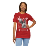 Blessed Angel Statue Graphic Unisex Jersey Short Sleeve Tee Gothic Streetwear Aesthetic Spiritual Bold Artistic Fashion T Shirt