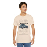 Aggressive Silver Widebody Supercar Blueprint Unisex Heavy Cotton Tee Performance Street Machine Graphic Shirt For Car Lovers And Gearheads