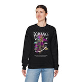 Romance Rose Unisex Heavy Blend Crewneck Sweatshirt Graphic Pullover Black Gothic Aesthetic Love Inspired Streetwear Fashion Artistic Outfit