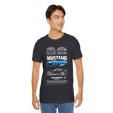 Blue Apex Muscle Coupe Blueprint Art Unisex Heavy Cotton Tee Powerful Street Machine Graphic Shirt for Car Lovers and Collectors