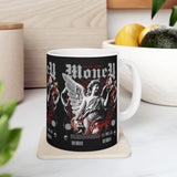 Money Bright Ceramic Mug Angel Statue Graphic Gothic Streetwear Red Neon Aesthetic Coffee Tea Cup Artistic Ambition Design