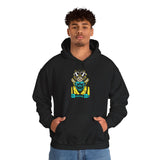 Toxic Genius Neon Gas Mask Skull Unisex Heavy Blend Hooded Sweatshirt Bold Cyberpunk Streetwear Hoodie For Artists Rebels And Visionaries With Futuristic Neon Glow Design