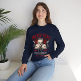 Monsters Skull Guardians Gothic Horror Unisex Heavy Blend Crewneck Sweatshirt Dark Graphic Halloween Streetwear Bold Vintage Skull Pullover
