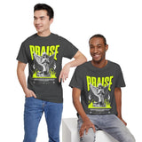 Praise Angel Statue Graphic Unisex Heavy Cotton Tee Spiritual Gothic Streetwear T-Shirt